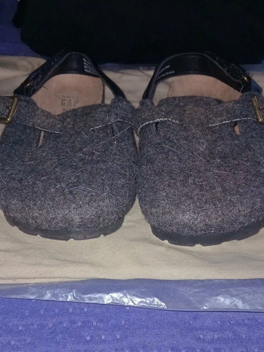 GAP Kids Dark Gray Wool-Blend Moccasin Mary Janes